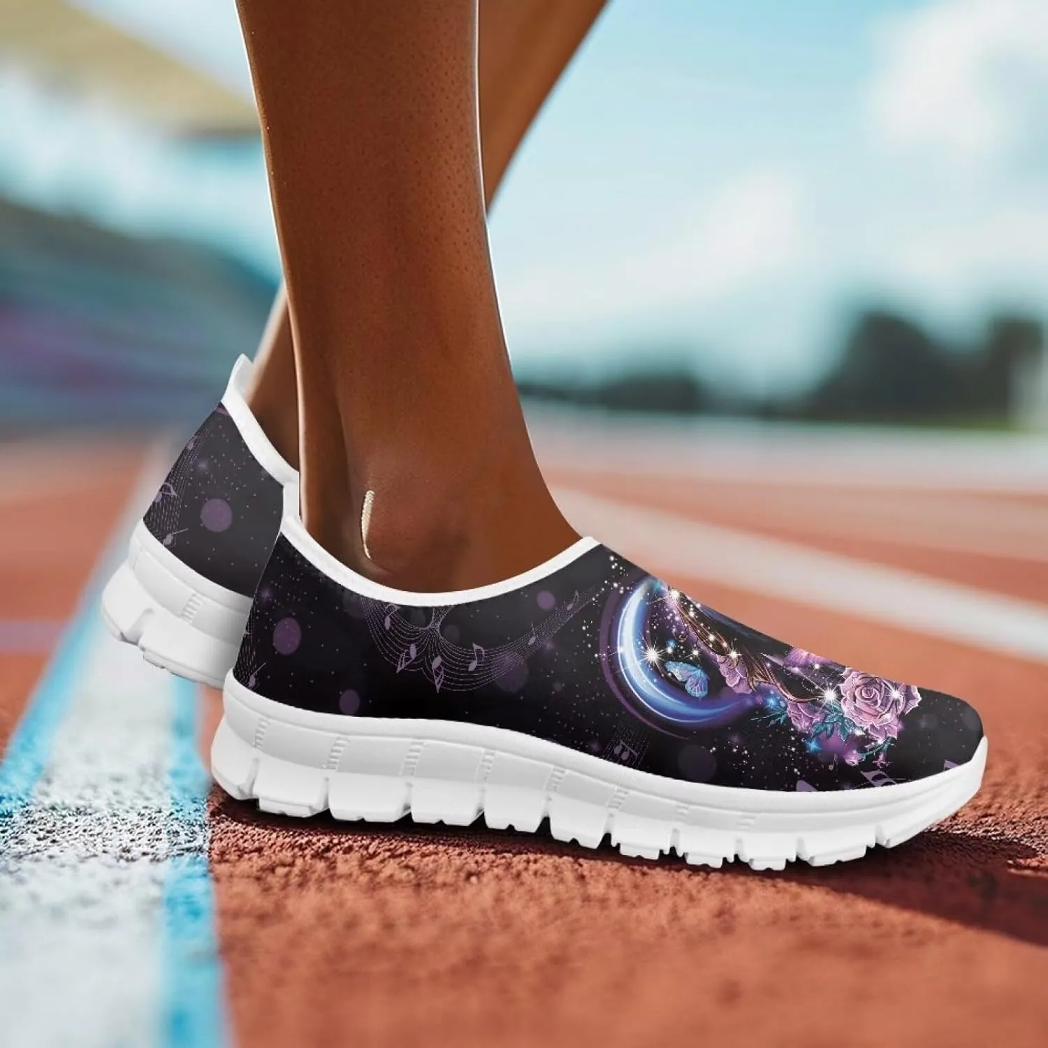 Women Training Sneaker Lightweight Running Shoes Casual Slip on Loafers Walking Shoes