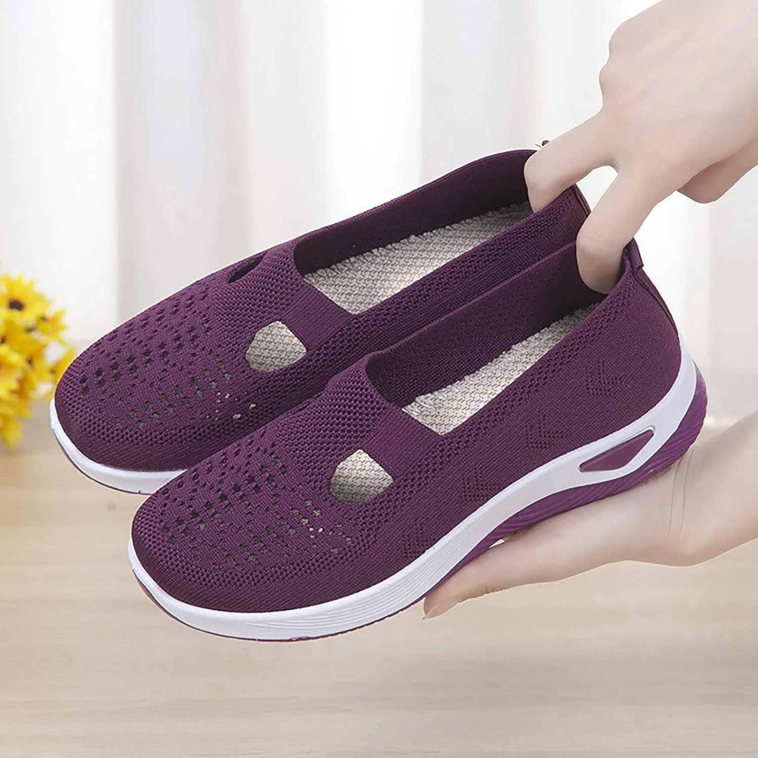Women Walking Shoes Sock Sneakers Slip-On Breath Tennis Shoes Womens Casual Men Casual Dress Shoes Dress Sneakers Brown Tennis Shoe Trainers Shoe