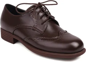 Women's Brogues Lace up Oxford Western Shoes Closed Round Toe Classic Party Comfortable Business Oxfords Chunky Dating Wedding Vintage Wingtip Low Block Heeled All Weather Heels