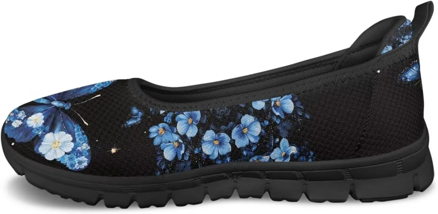 Womens Comfort Mesh Loafers Classic Slip-Ons Casual Bussiness Shoes Lightweight Walking Flats Everyday Work Shoes Black Sole