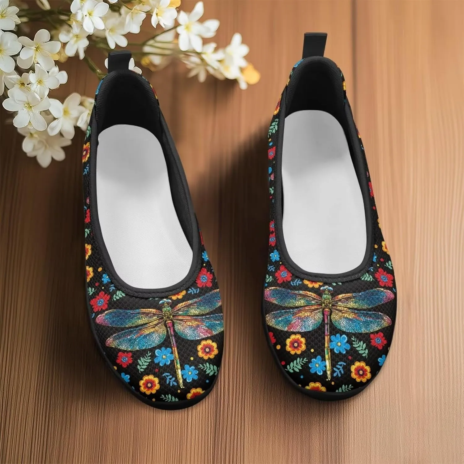 Womens Comfort Mesh Loafers Classic Slip-Ons Casual Bussiness Shoes Lightweight Walking Flats Everyday Work Shoes Black Sole