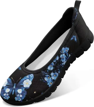 Womens Comfort Mesh Loafers Classic Slip-Ons Casual Bussiness Shoes Lightweight Walking Flats Everyday Work Shoes Black Sole