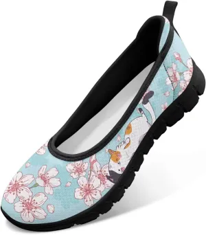 Womens Comfort Mesh Loafers Classic Slip-Ons Casual Bussiness Shoes Lightweight Walking Flats Everyday Work Shoes Black Sole