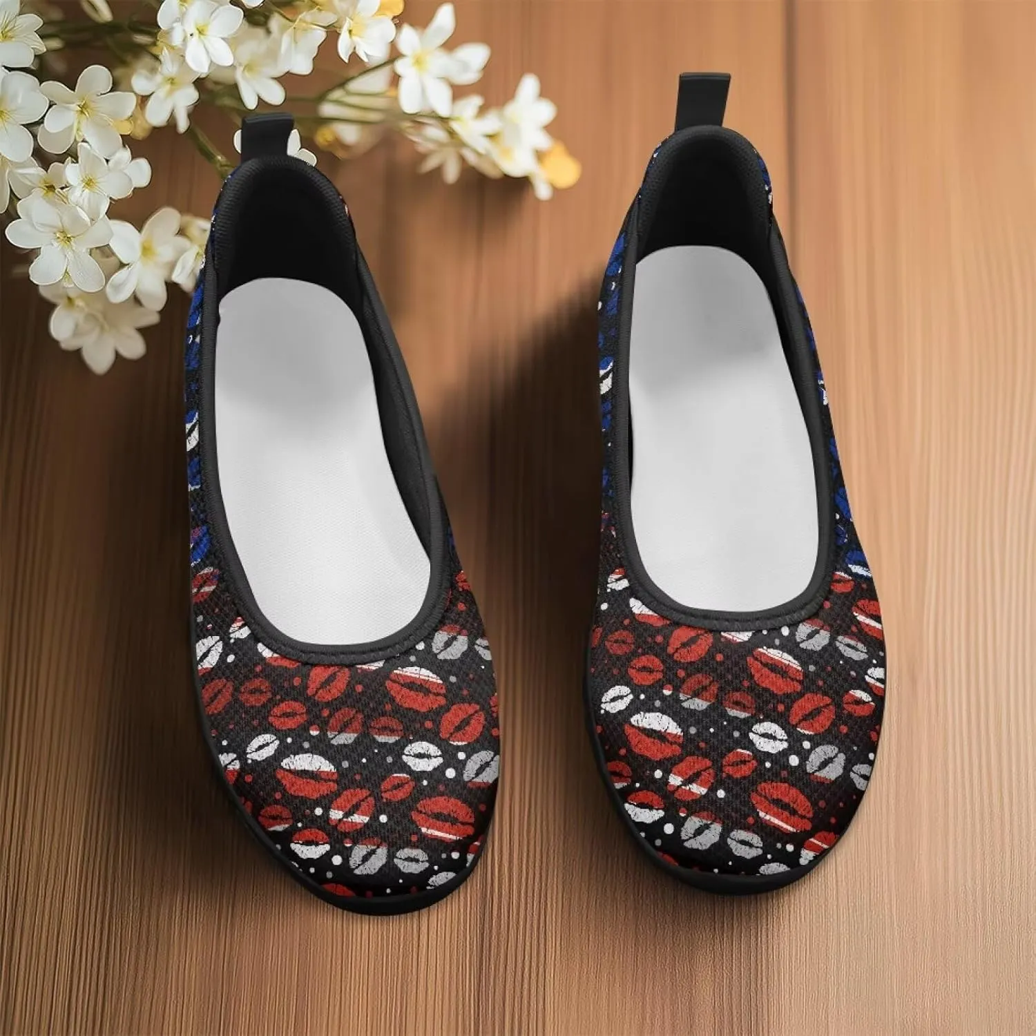 Womens Comfort Mesh Loafers Classic Slip-Ons Casual Bussiness Shoes Lightweight Walking Flats Everyday Work Shoes Black Sole