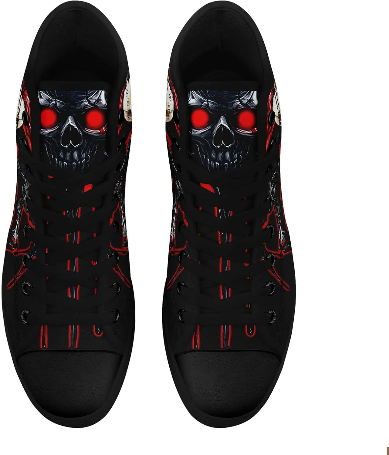 Womens Gothic High-Top Canvas Sneakers Punk Style Alternative Streetwear Canvas Shoes, Lace-Up Casual Skate Shoes for Men
