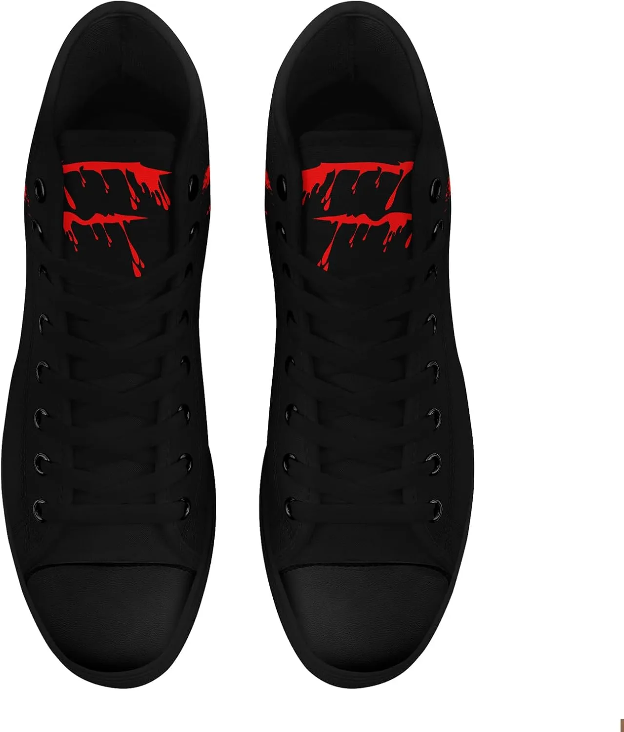 Womens Gothic High-Top Canvas Sneakers Punk Style Alternative Streetwear Canvas Shoes, Lace-Up Casual Skate Shoes for Men