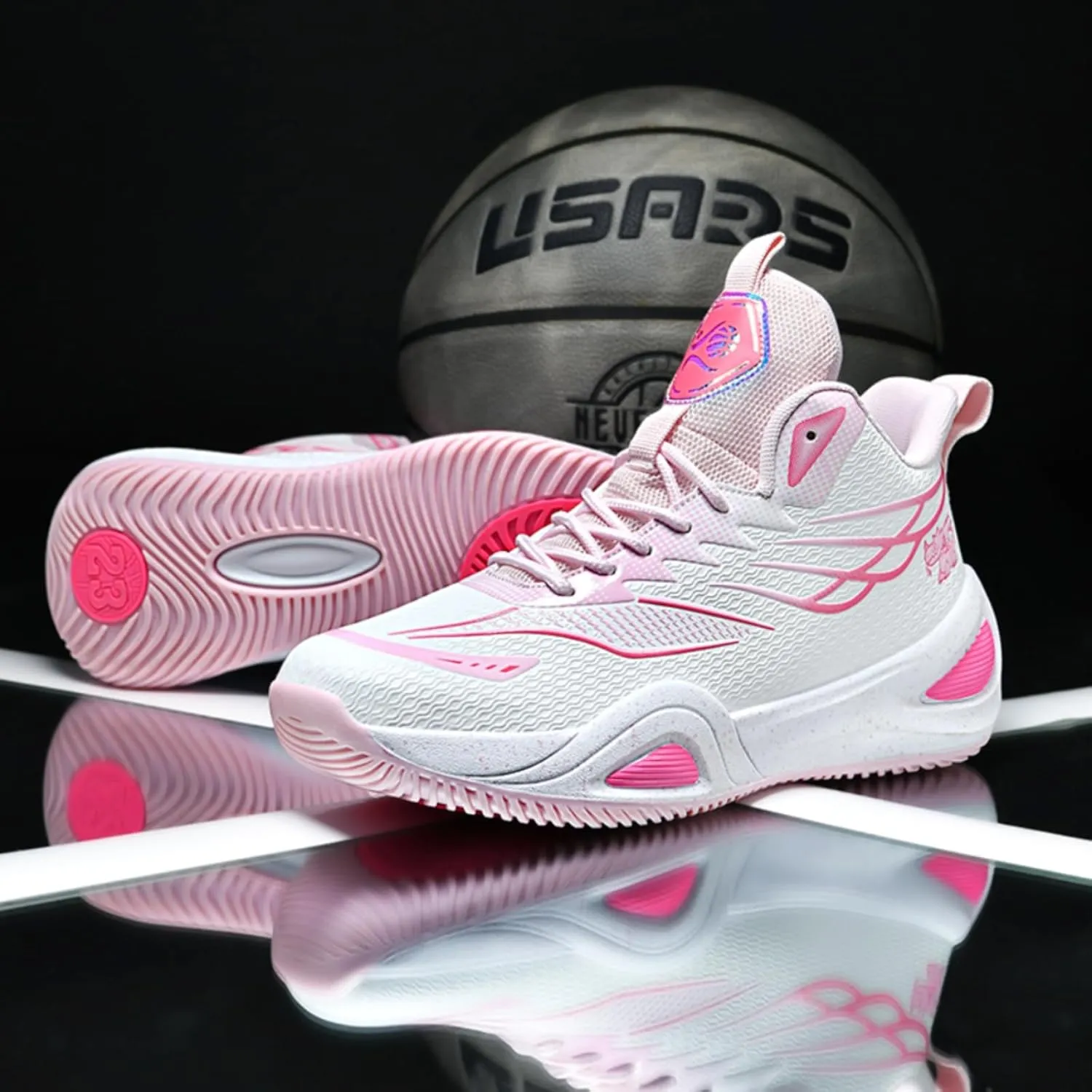 Womens Lace Up High Top Basketball Shoes Breathable Non Slip Outdoor Sneakers Cushioning Workout Shoes for Fitness Training Athletic
