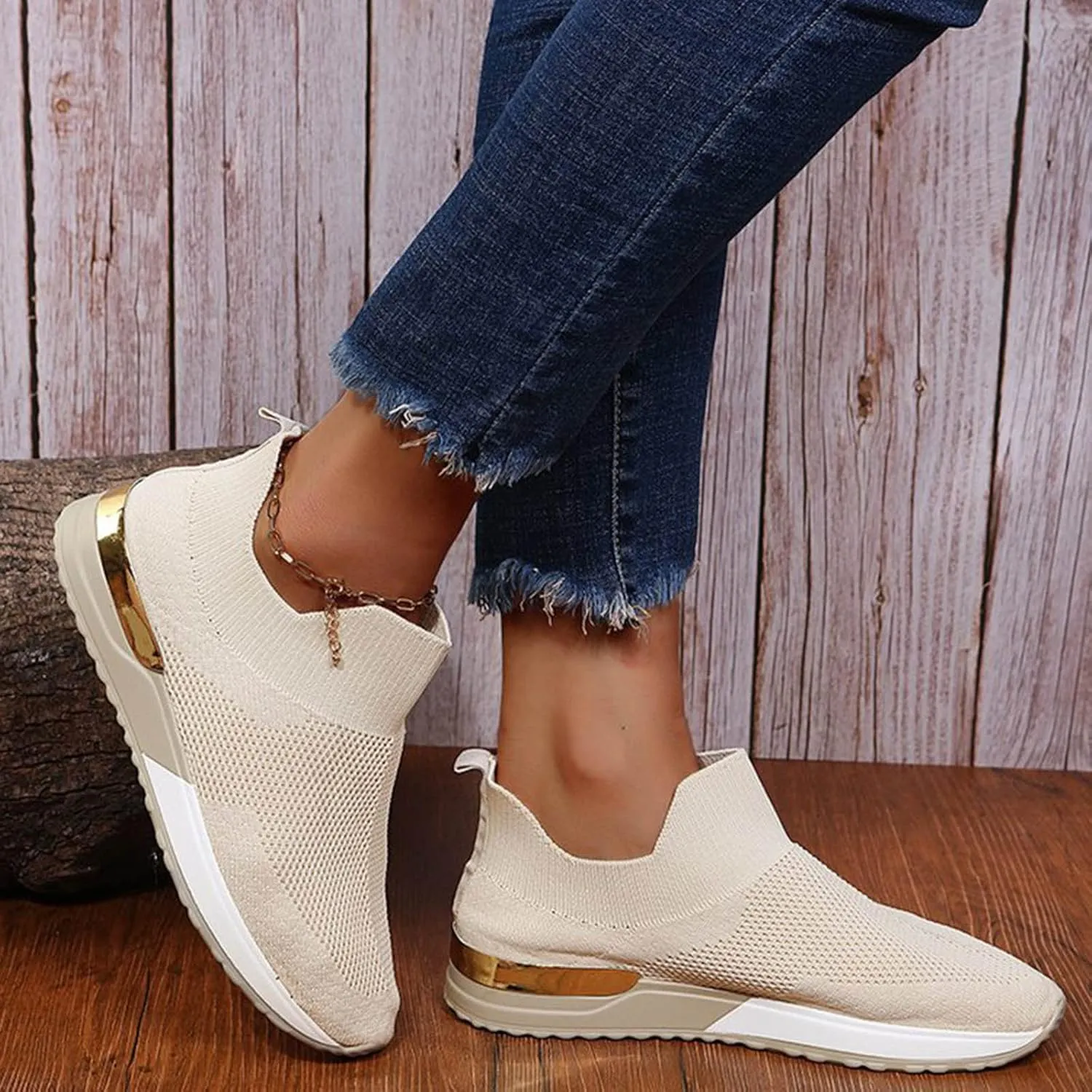 Women's Slip on Shoes Canvas Sneakers Loafers Non Slip Mens Casual Shoes Wide Width Brown Casual Shoes Walking Sneakers Waterproof Tennis Shoe White Loafers