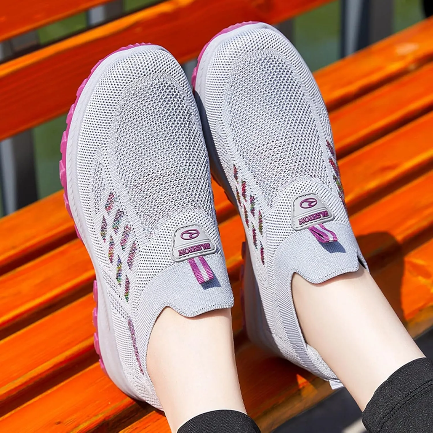 Women's Slip On Trainers Women Casual Breathable Lightweight Running Shoes Ladies Gym Run Sport Sneakers