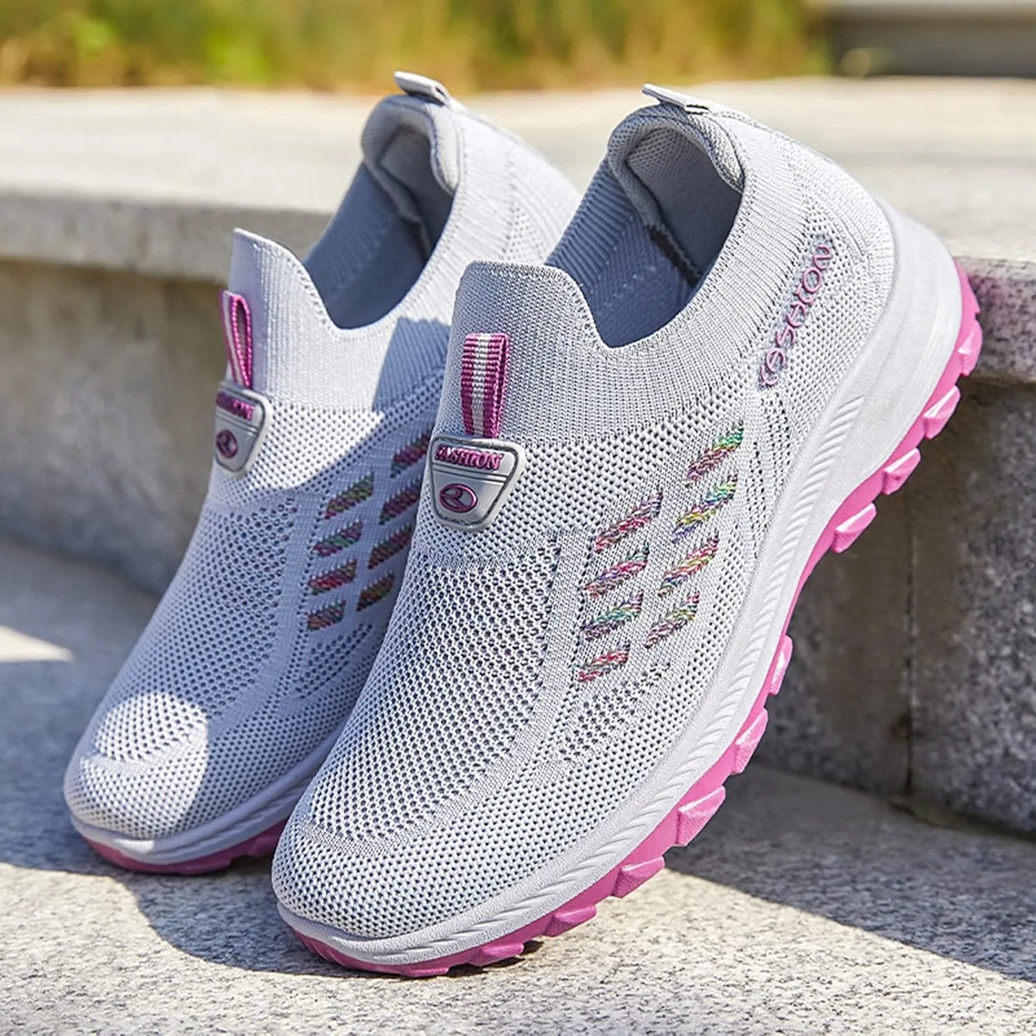 Women's Slip On Trainers Women Casual Breathable Lightweight Running Shoes Ladies Gym Run Sport Sneakers