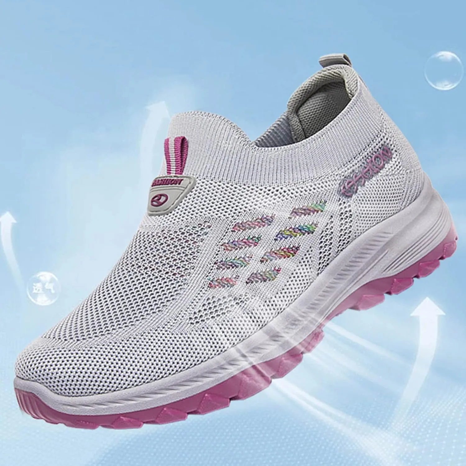 Women's Slip On Trainers Women Casual Breathable Lightweight Running Shoes Ladies Gym Run Sport Sneakers