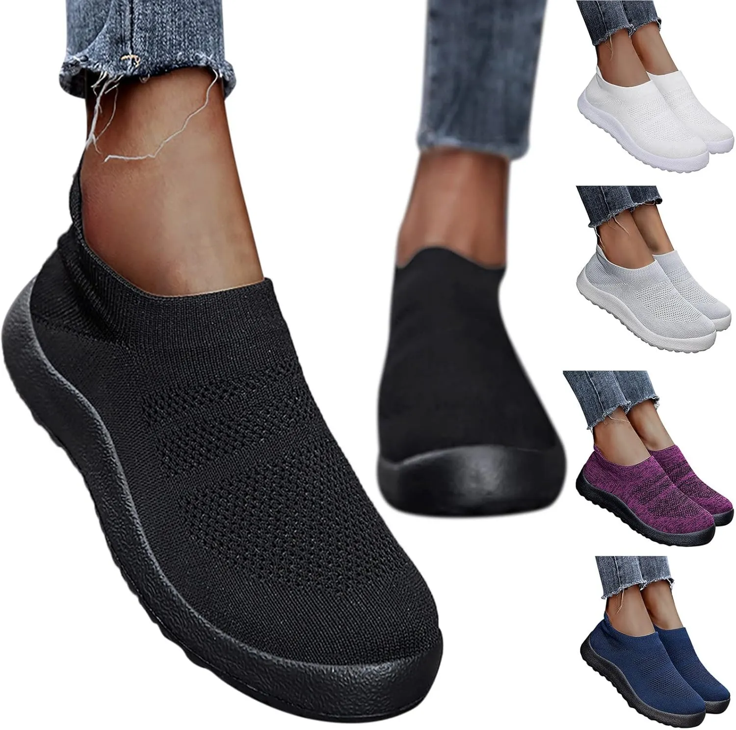 Womens Slip on Walking Shoes Comfort Lightweight Womens Running Shoes Comfortable Casual Shoes for Fall Casual Sneakers Waterproof Tennis Shoe Trainers Shoe