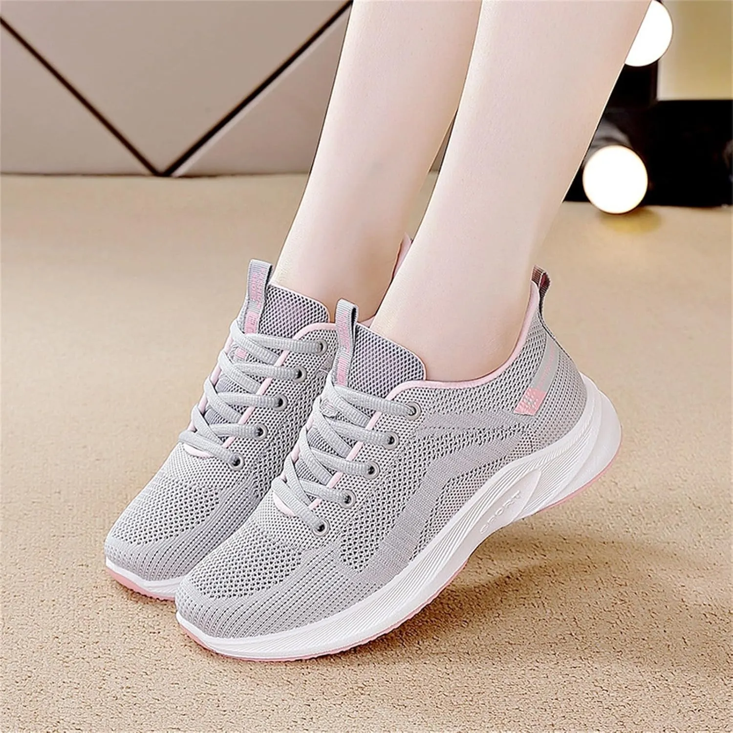 Women's Sports Trainers, Mesh Orthopedic Breathable Lightweight Running Shoes Ladies Summer Comfortable Sneakers
