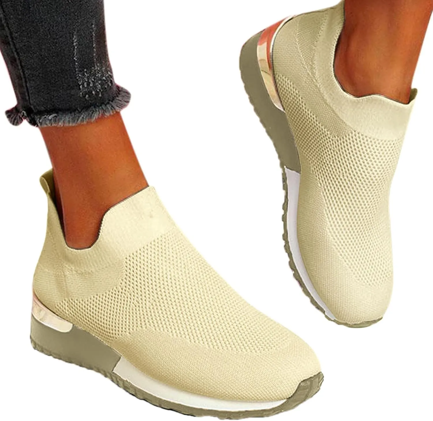Women's Walking Shoes Cushion Comfortable Breeze Shoes Running Shoes for Men Flat Feet Casual Dress Shoes White Sneakers Waterproof Tennis Shoe Trainers Shoe