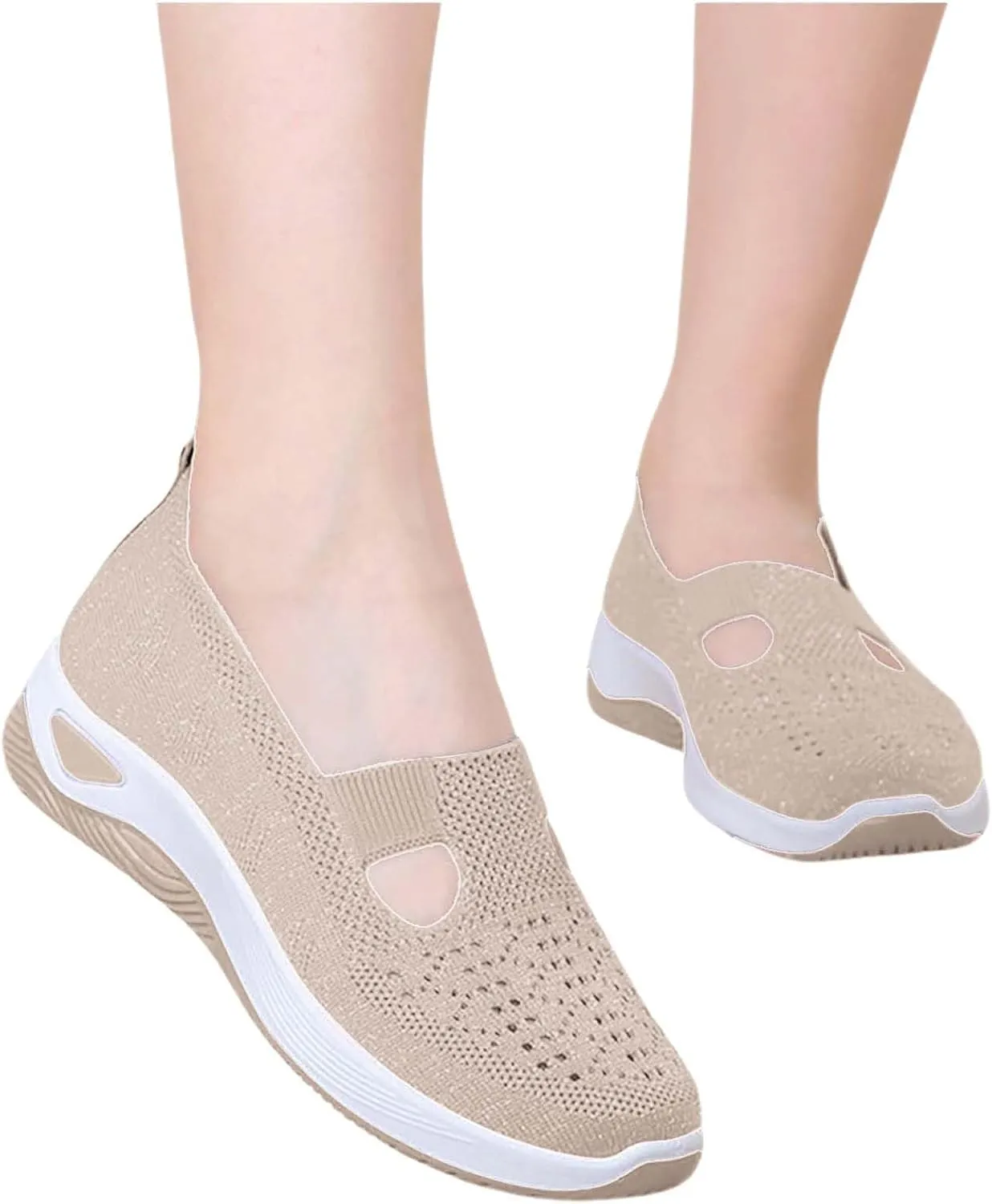 Women's Woven Orthopedic Breathable Soft Shoes Mens Running Shoes Mesh Shoes Dressy Casual Women's Fashion Sneakers White Tennis Shoe Casual Loafers