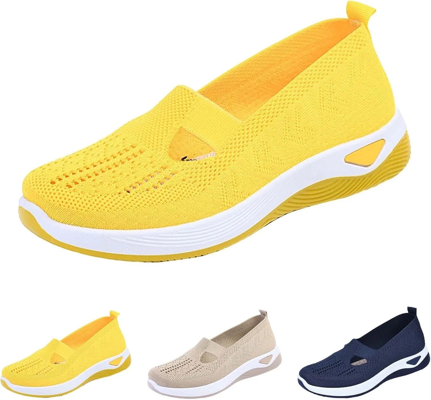 Women's Woven Orthopedic Breathable Soft Shoes Mens Running Shoes Sports Women Shoes Casual Waterproof Sneakers White Tennis Shoe White Loafers