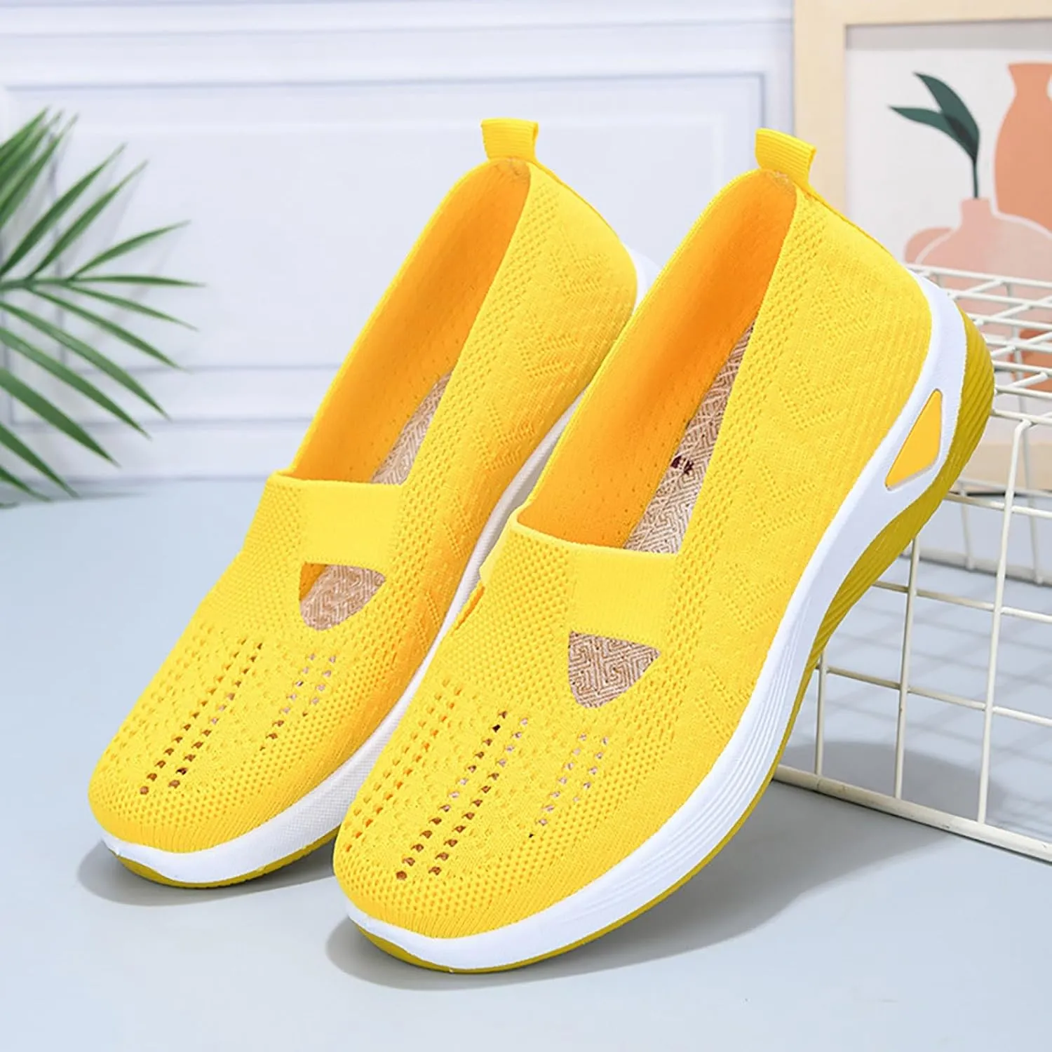 Women's Woven Orthopedic Breathable Soft Shoes Mens Running Shoes Sports Women Shoes Casual Waterproof Sneakers White Tennis Shoe White Loafers