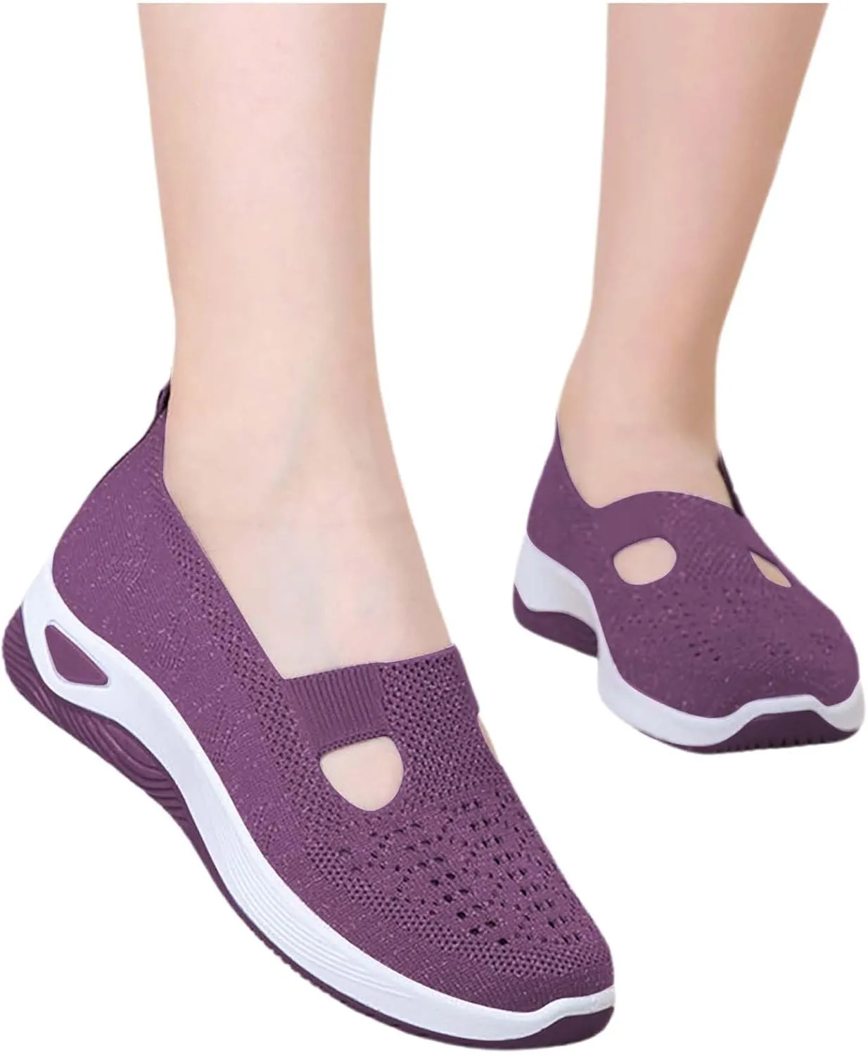 Women's Woven Orthopedic Breathable Soft Shoes Slip On Shoes Women Fashion Men Shoes Casual Men Shoes Sneakers Brown Tennis Shoe Loafers Casual Slip On