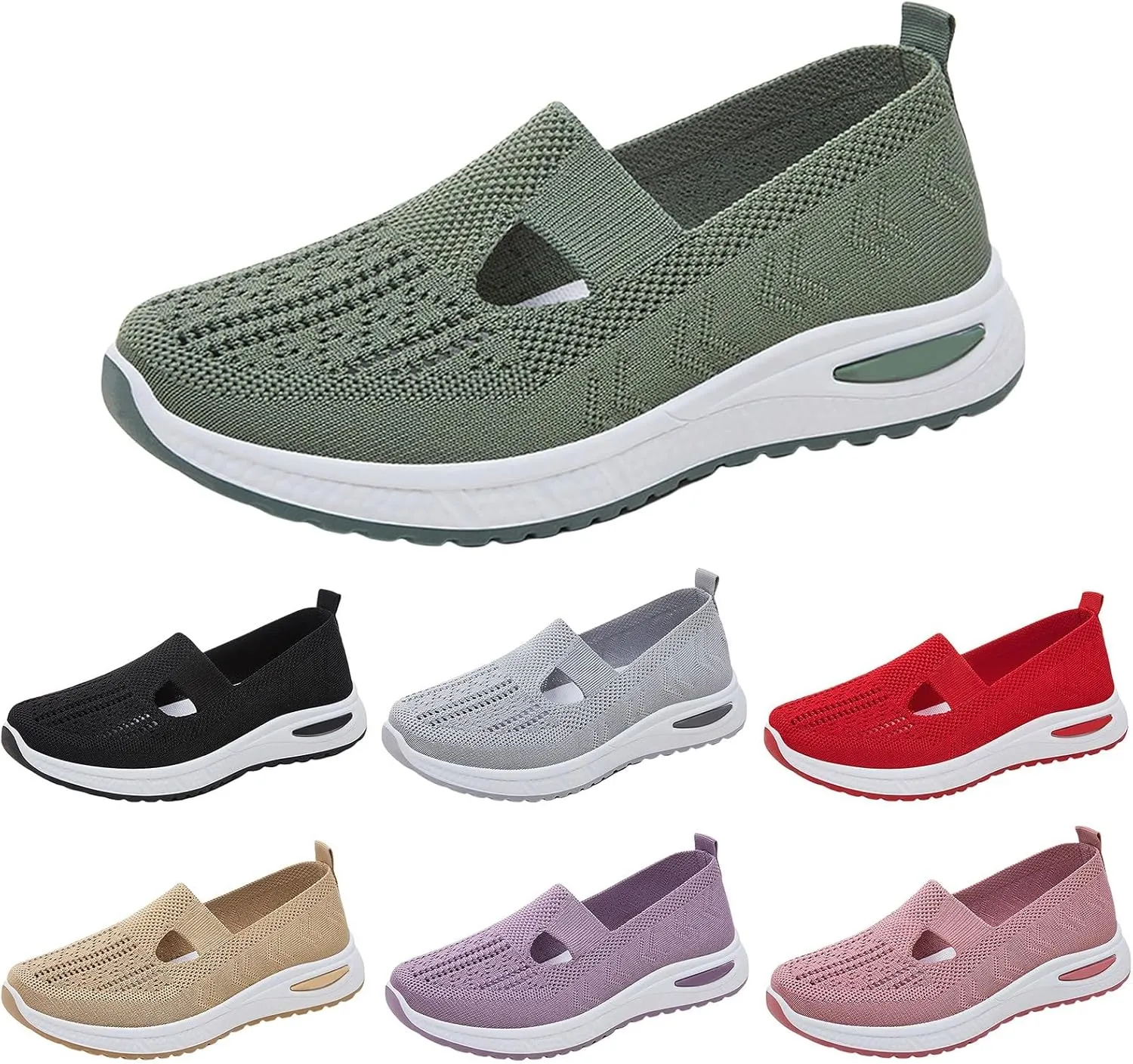 Women's Woven Orthopedic Breathable Soft Shoes Tennis Shoes Womens Arch Support Casual Shoes Slip On Casual Sneakers Platform Tennis Shoe White Loafers