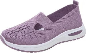 Women's Woven Orthopedic Breathable Soft Shoes Tennis Shoes Womens Arch Support Casual Shoes Slip On Casual Sneakers Platform Tennis Shoe White Loafers