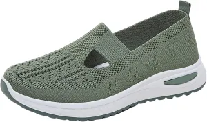 Women's Woven Orthopedic Breathable Soft Shoes Womens Tennis Shoes Mesh Slip On Shoes Casual Platform Sneakers Waterproof Tennis Shoe Loafers Casual Slip On