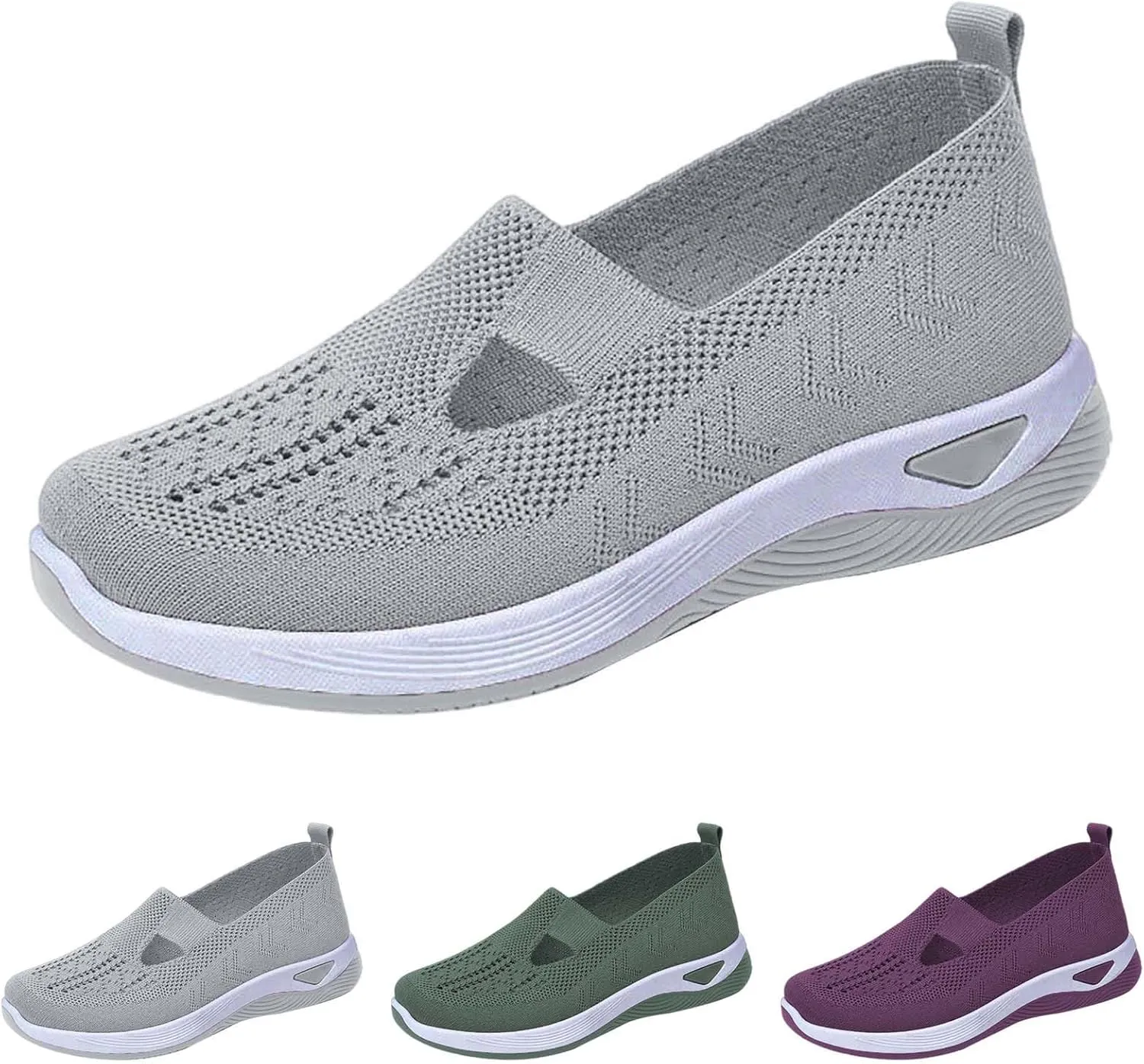 Women's Woven Orthopedic Breathable Soft Sole Walking Shoes Women Sports Shoes Dressy Casual Women's Fashion Sneakers Red Tennis Shoe Loafers Dress Shoe