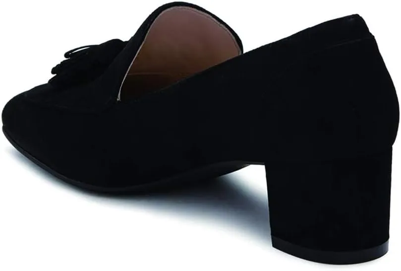 YDN Women's Fringed Tassel Loafers Slip Ons Block Chunky Mid Heels Pumps Classic Sexy Party Dress Office Shoes Size 4-15 US