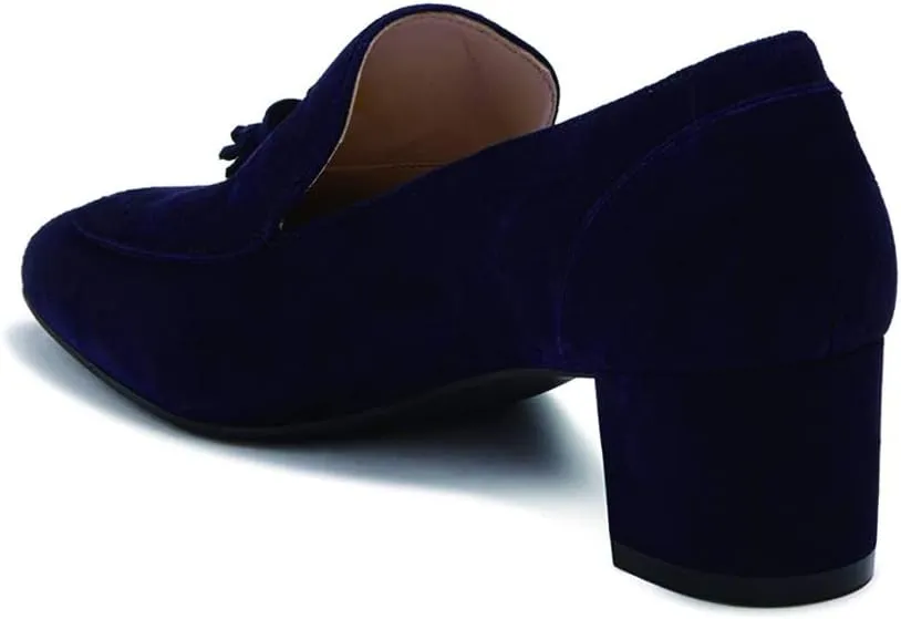 YDN Women's Fringed Tassel Loafers Slip Ons Block Chunky Mid Heels Pumps Classic Sexy Party Dress Office Shoes Size 4-15 US